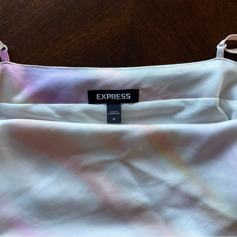 Express Tie Dye Satin Strappy Mini Dress - Picture 3 of 8